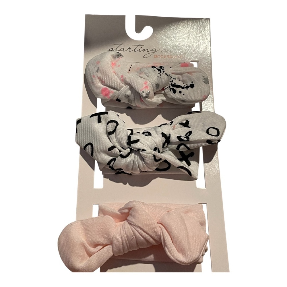 Starting Out Pink and White Hair Accessories Set For Baby Girls